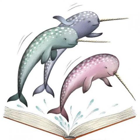 narwhal jumping out book graphic summer reading image